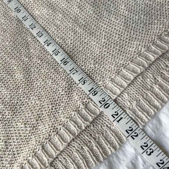 TNA Aritzia Cotton/Linen Loose Knit Sweater XS Cream Prep Coastal Fisherman - Picture 16 of 16